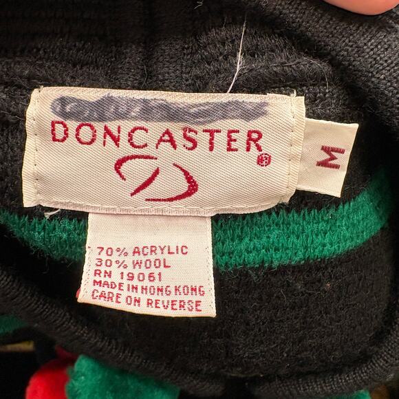 Vintage Doncaster Size M Cardigan Sweater 3D Pom Pom Boxy Wool Blend Rainbow - Picture 4 of 14